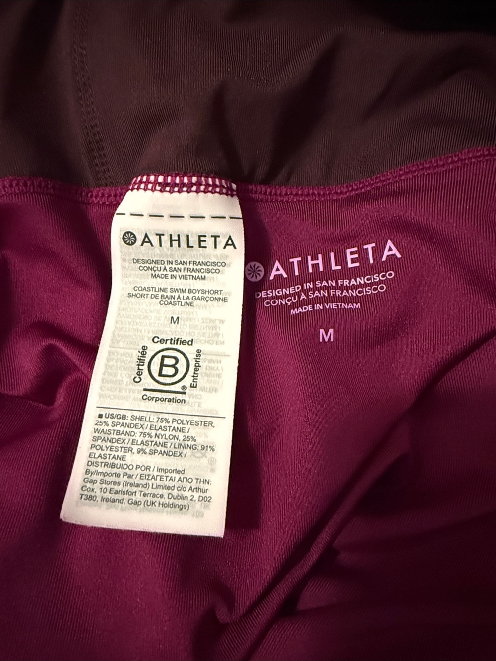 Athleta Women’s Two-Piece Magenta Bikini with Contrast Band - Picture 3 of 6